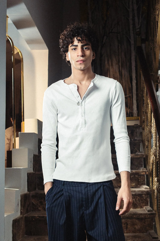 White Henley Shirt
