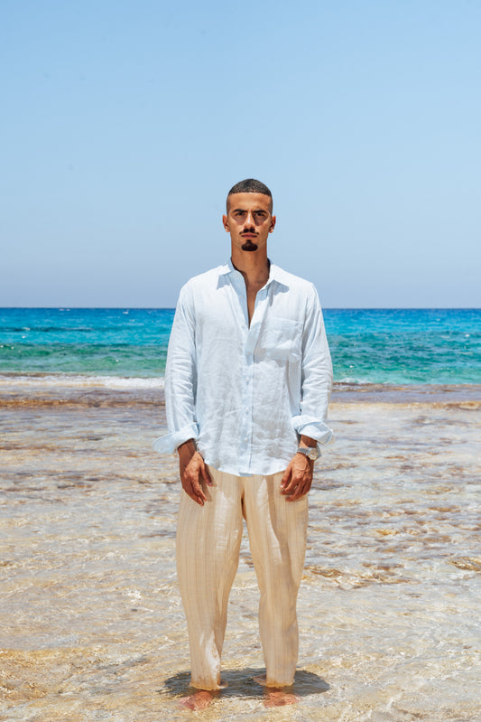 Baby Blue Linen Shirt