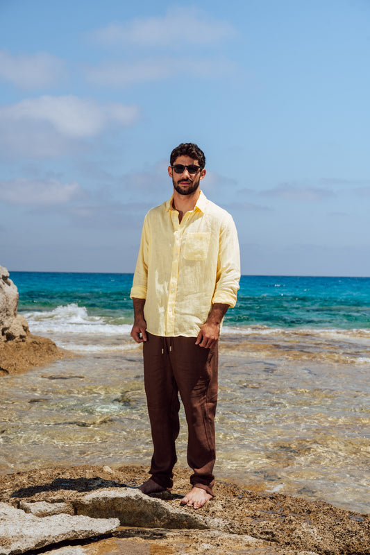 Butter Yellow Linen Shirt
