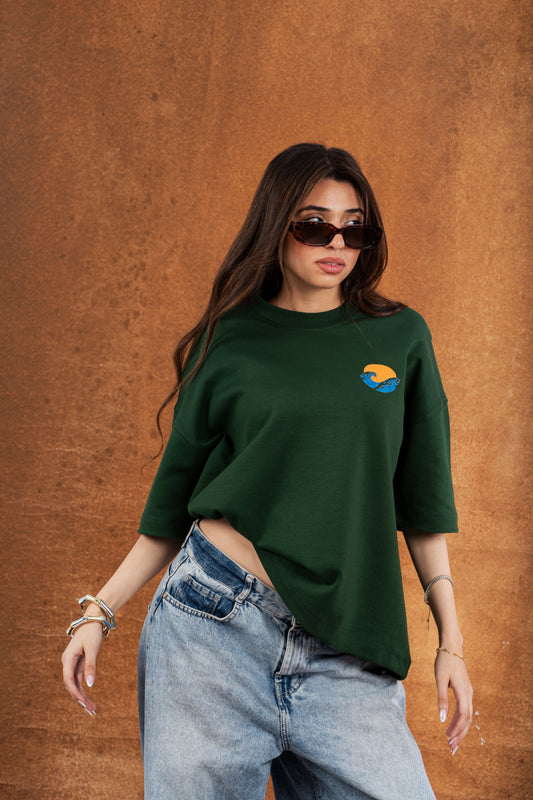 RW Green Boxy-TEE "CAN YOU HEAR ME"