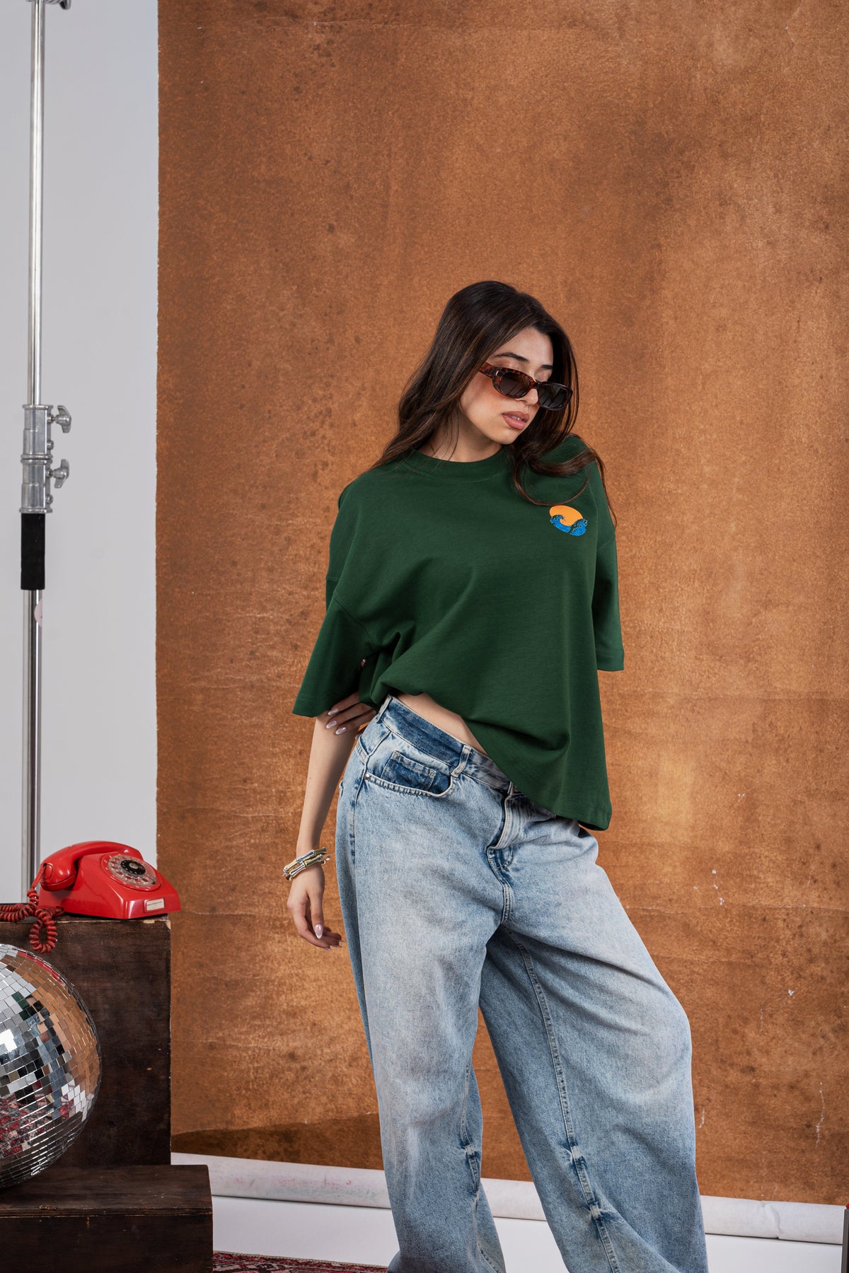 Green Boxy-TEE "CAN YOU HEAR ME"