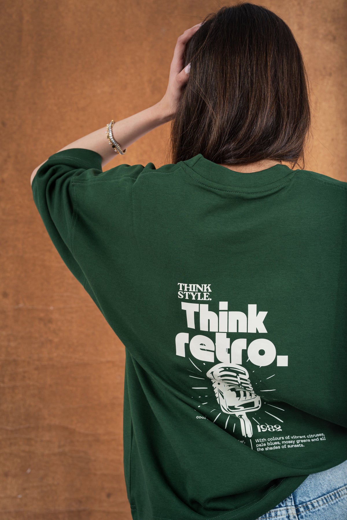 Green Boxy-TEE "THINK RETRO"