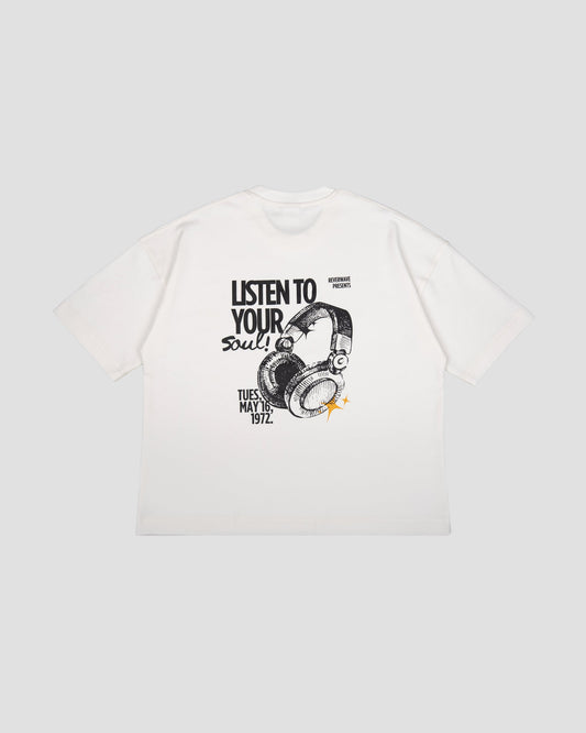 White Boxy-TEE "LISTEN TO YOUR SOUL"