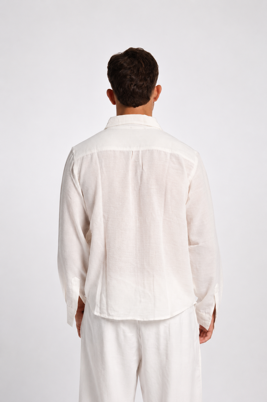 Men’s White Linen Shirt