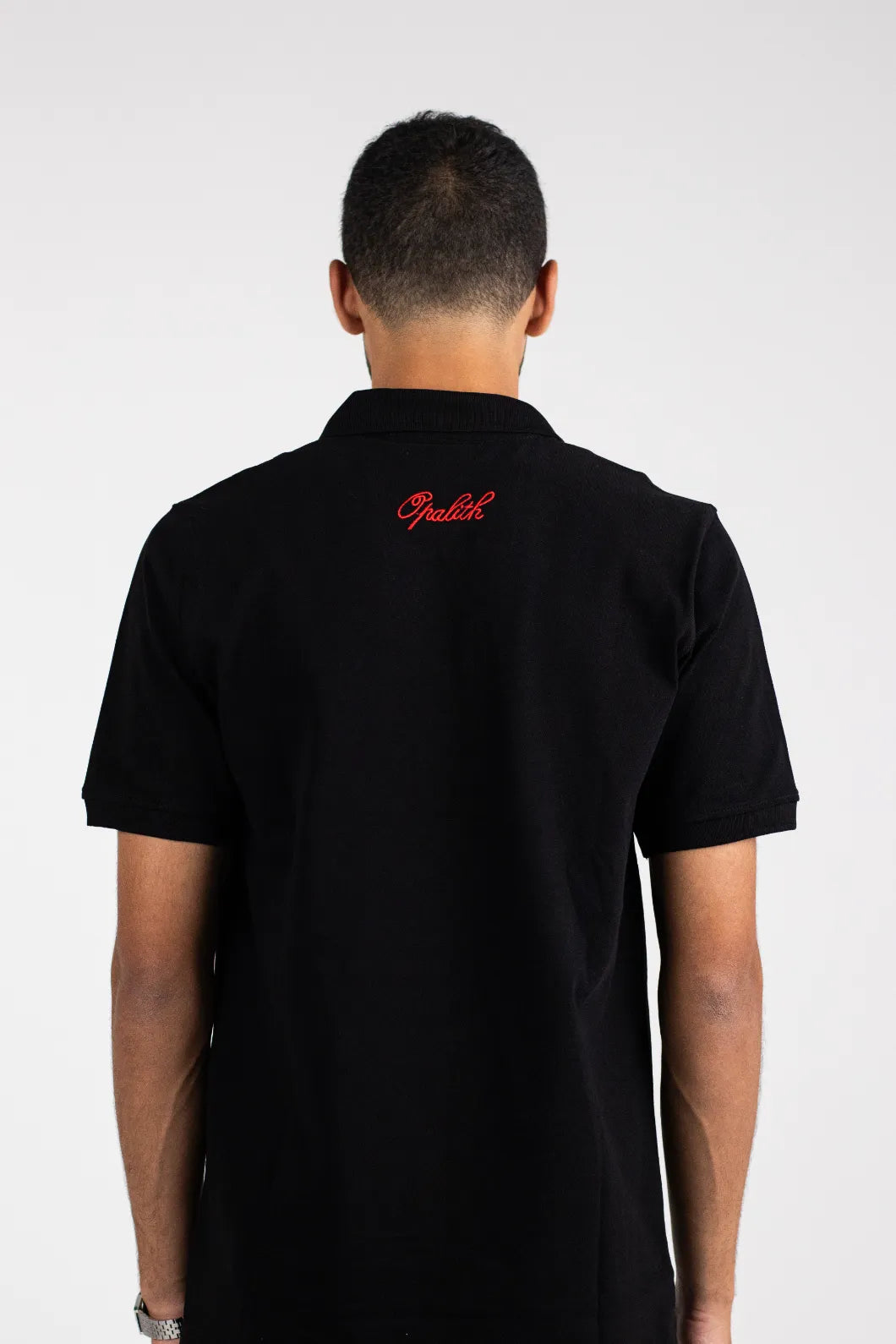 The Opalith Crest Black Polo
