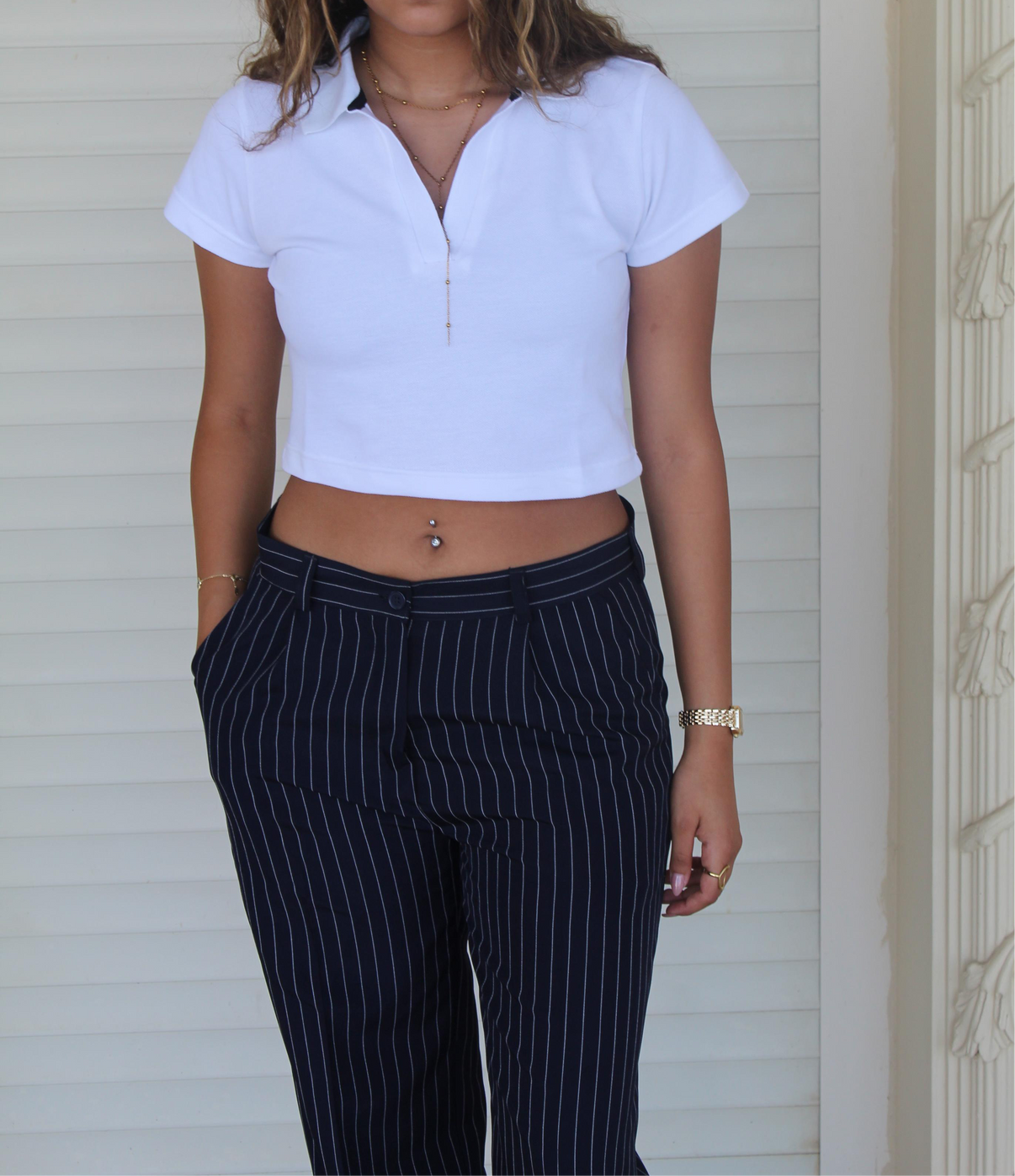 Cropped Polo Shirt