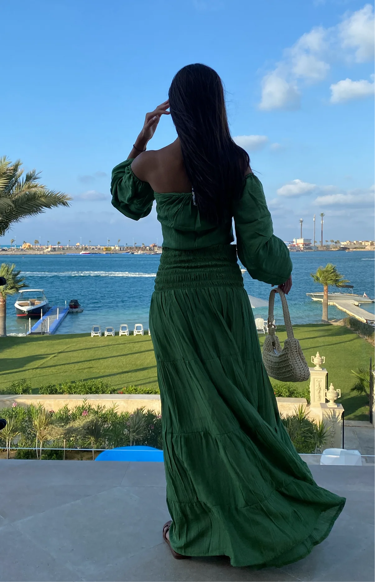 Ruffle Set In Green