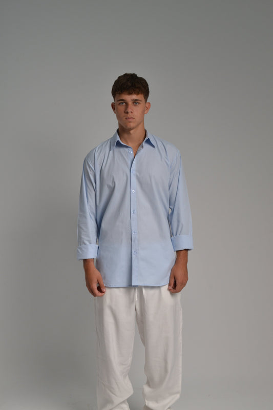 Men’s Baby Blue Linen Shirt