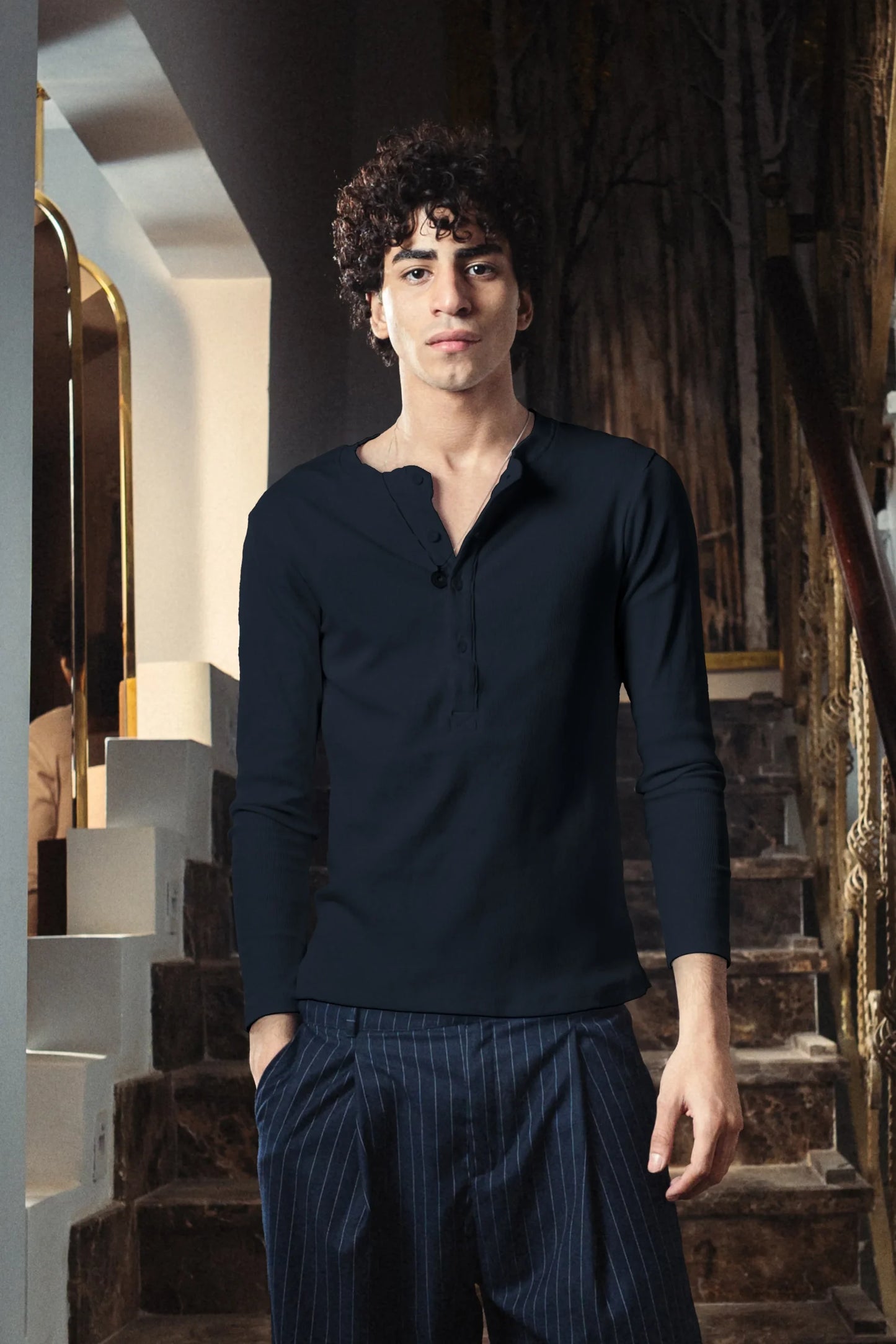 Mystic Navy Henley Shirt
