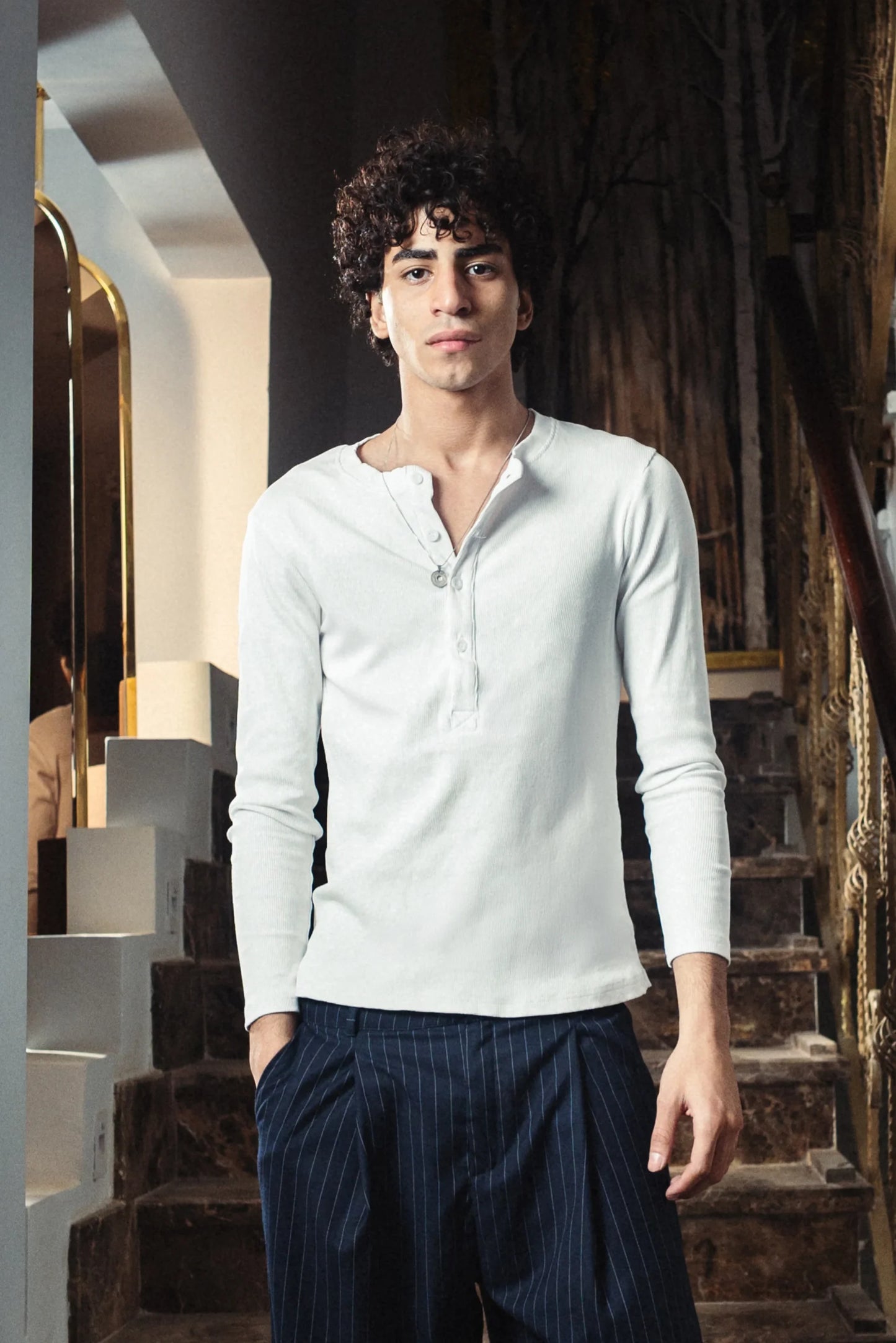 White Henley Shirt