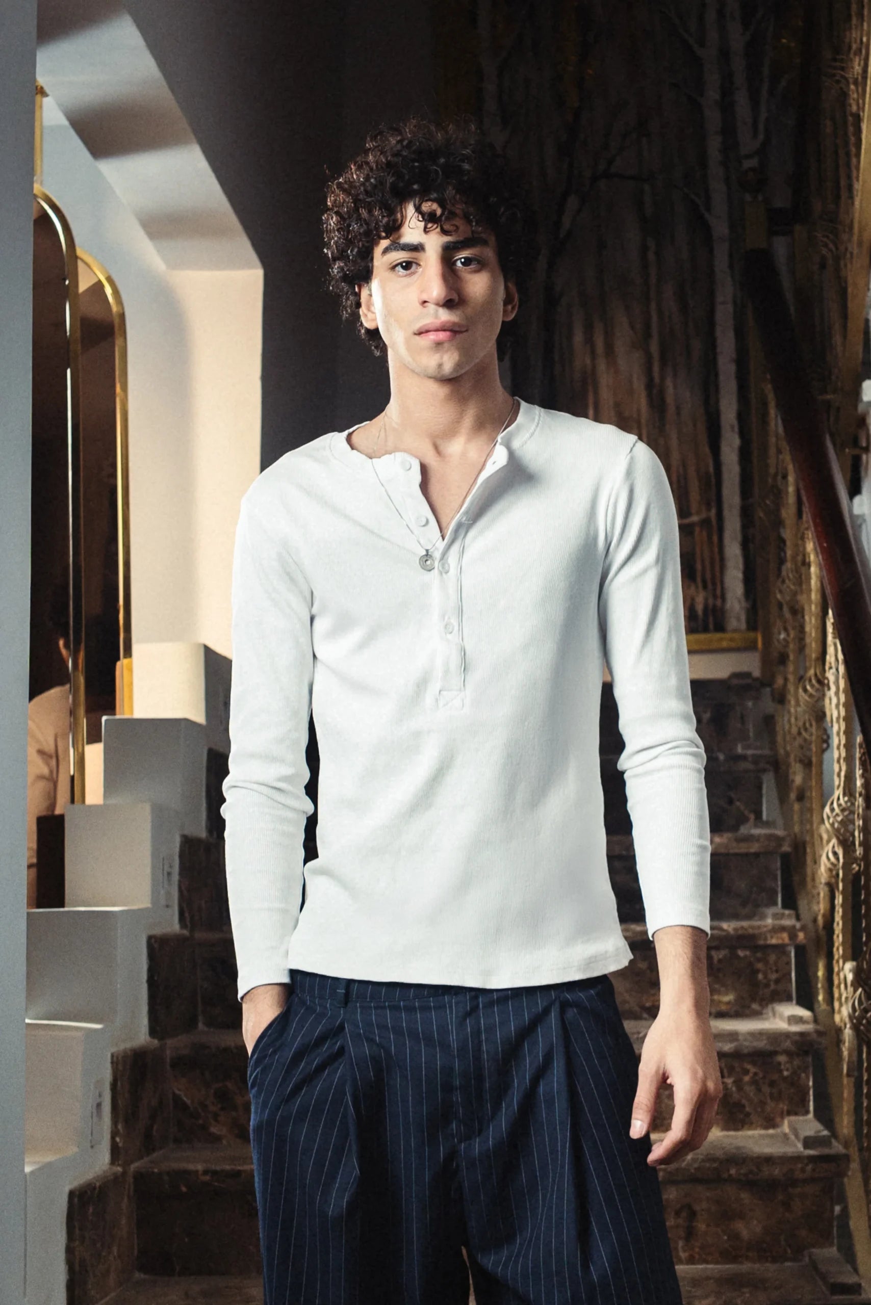 White Henley Shirt