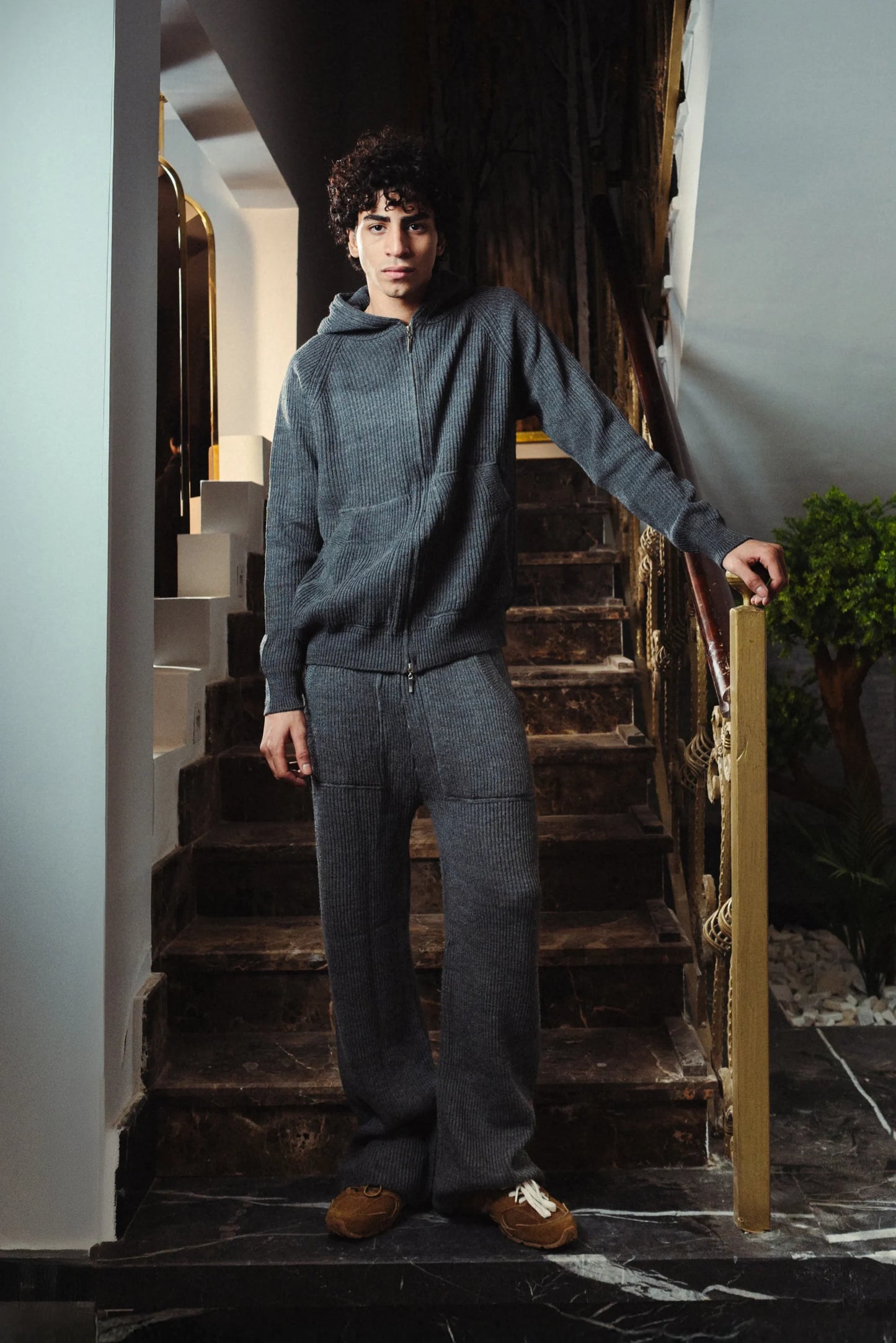 Full Double Zip Knitted Set