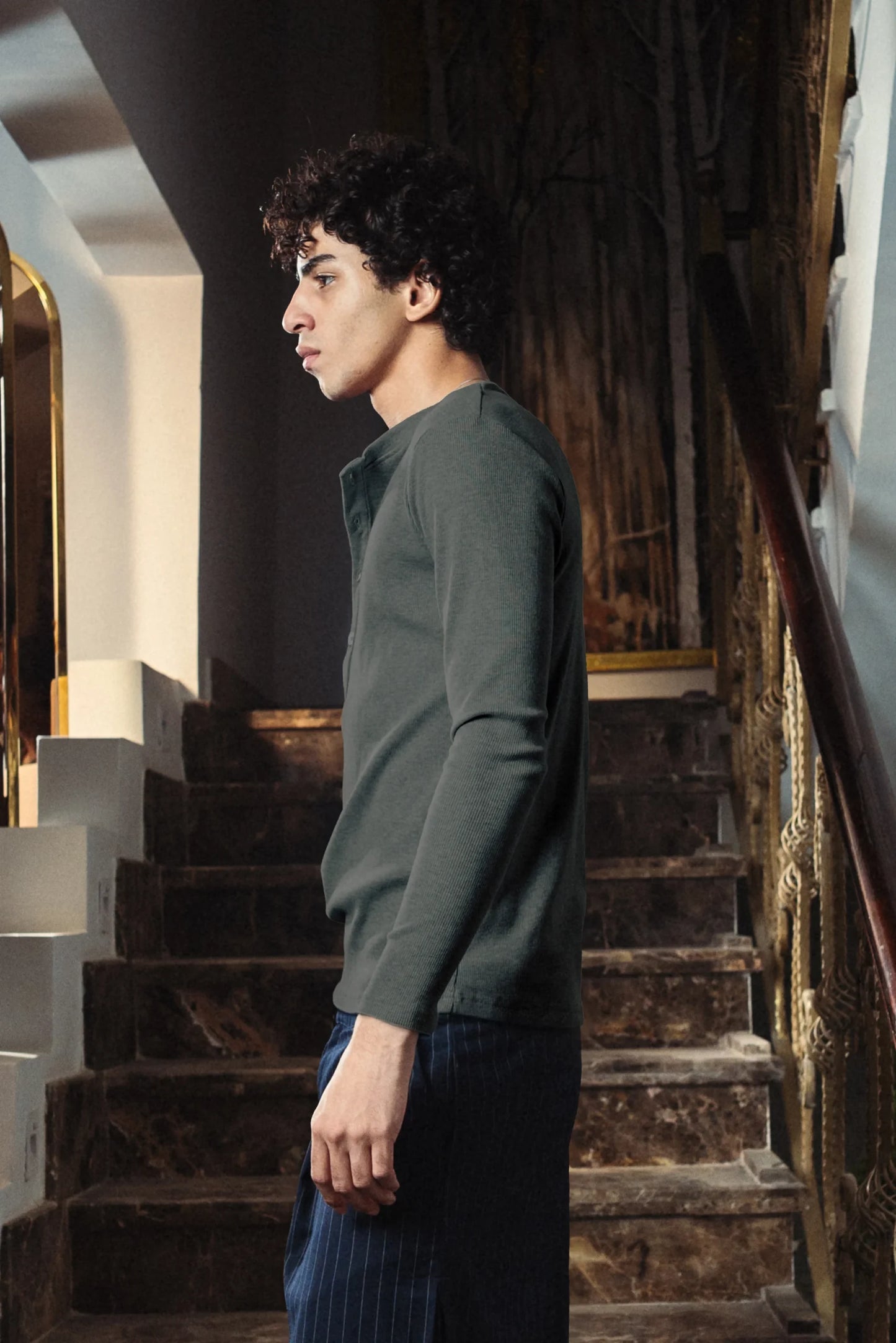 Dark Heather Gray Henley Shirt