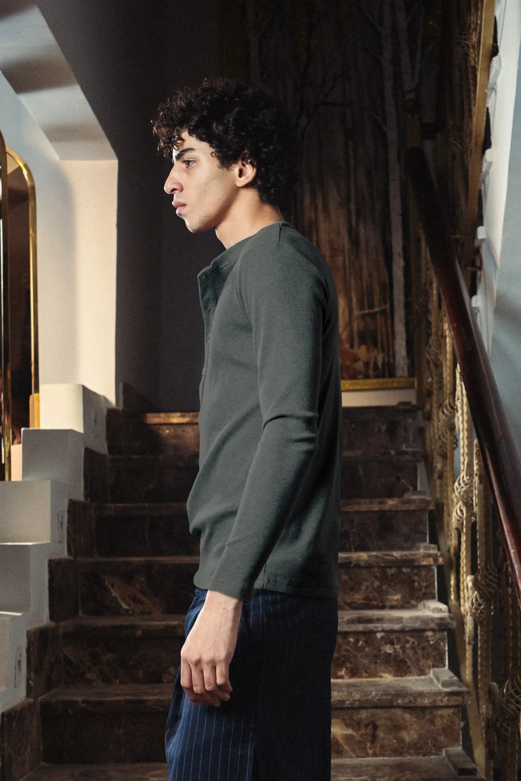 Dark Heather Gray Henley Shirt