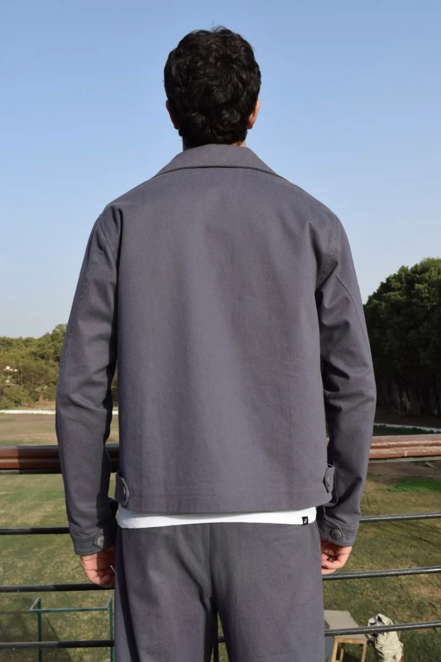 GREY GABARDINE JACKET