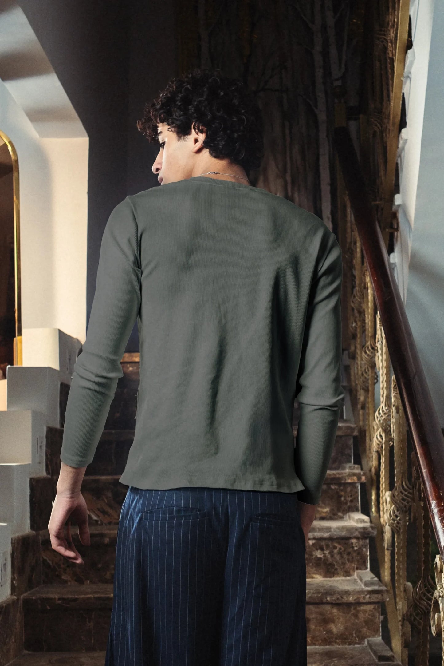 Dark Heather Gray Henley Shirt