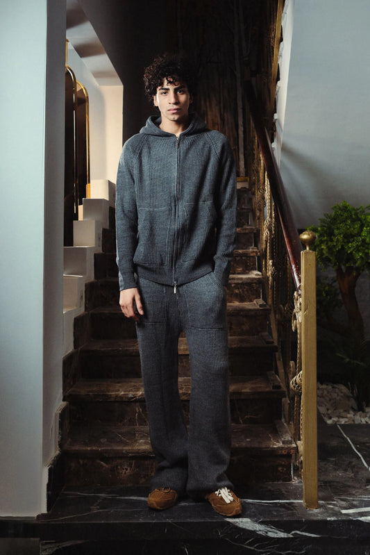 Full Double Zip Knitted Set