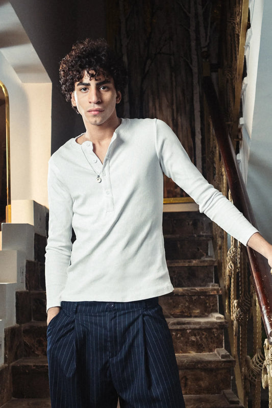 White Henley Shirt