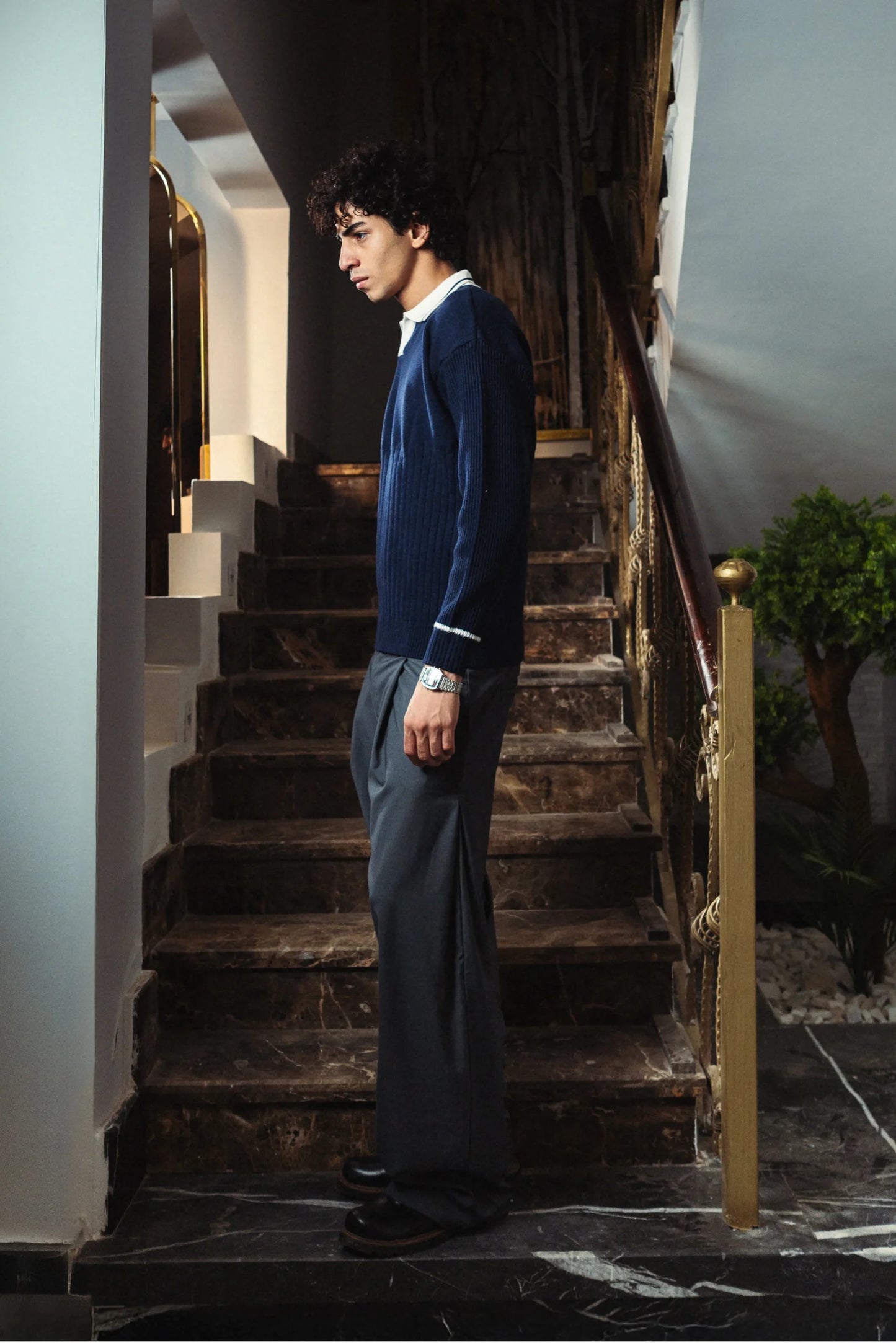 Mystic Navy Knitted Polo