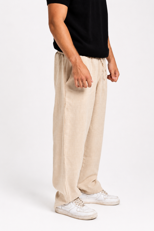 Men’s Beige Linen Pants
