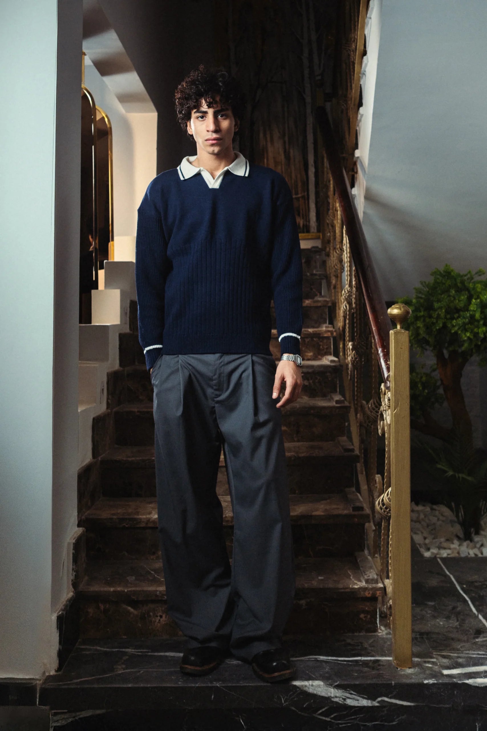 Mystic Navy Knitted Polo