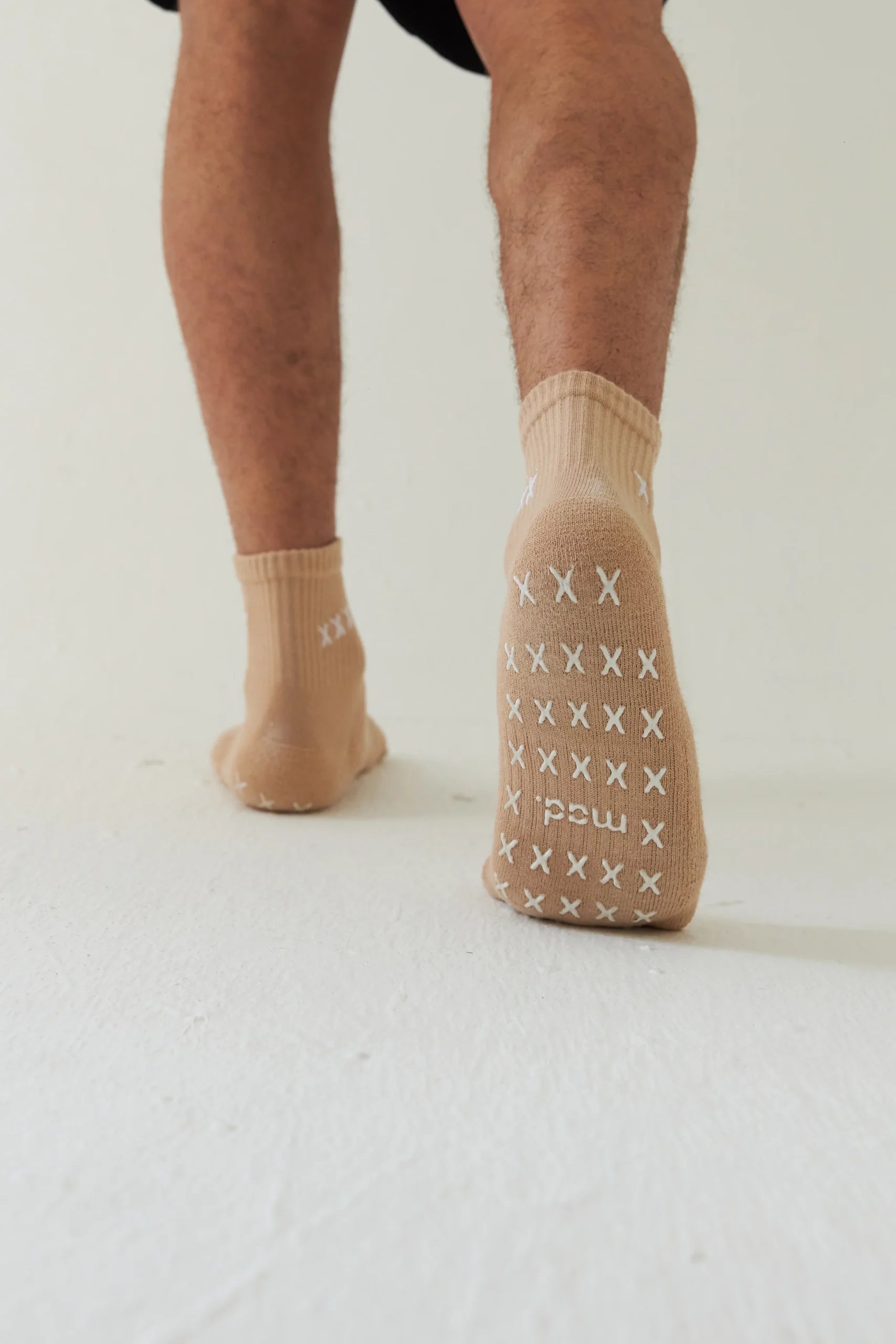 Beige classic mad grip socks