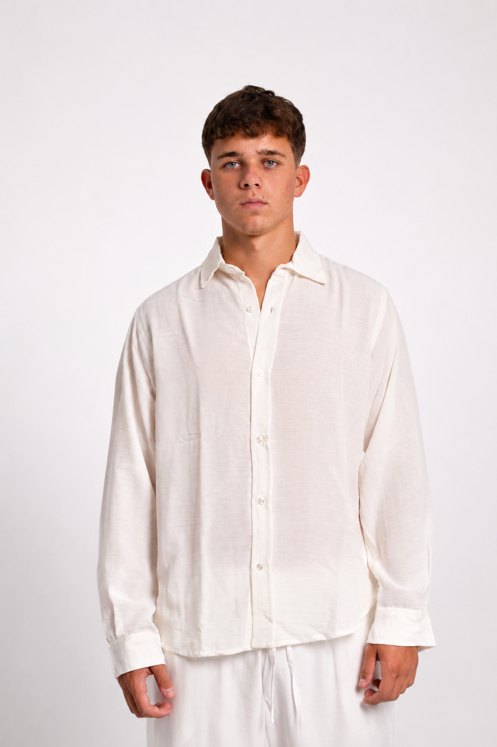 Men’s White Linen Shirt