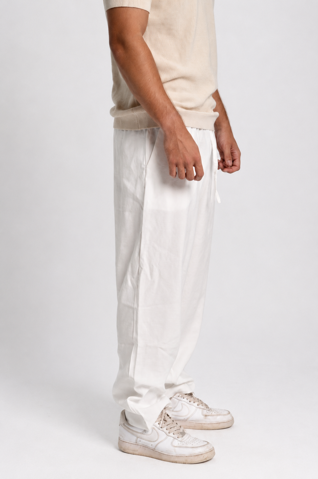 Men’s White Linen Pants