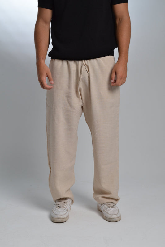 Men’s Beige Linen Pants