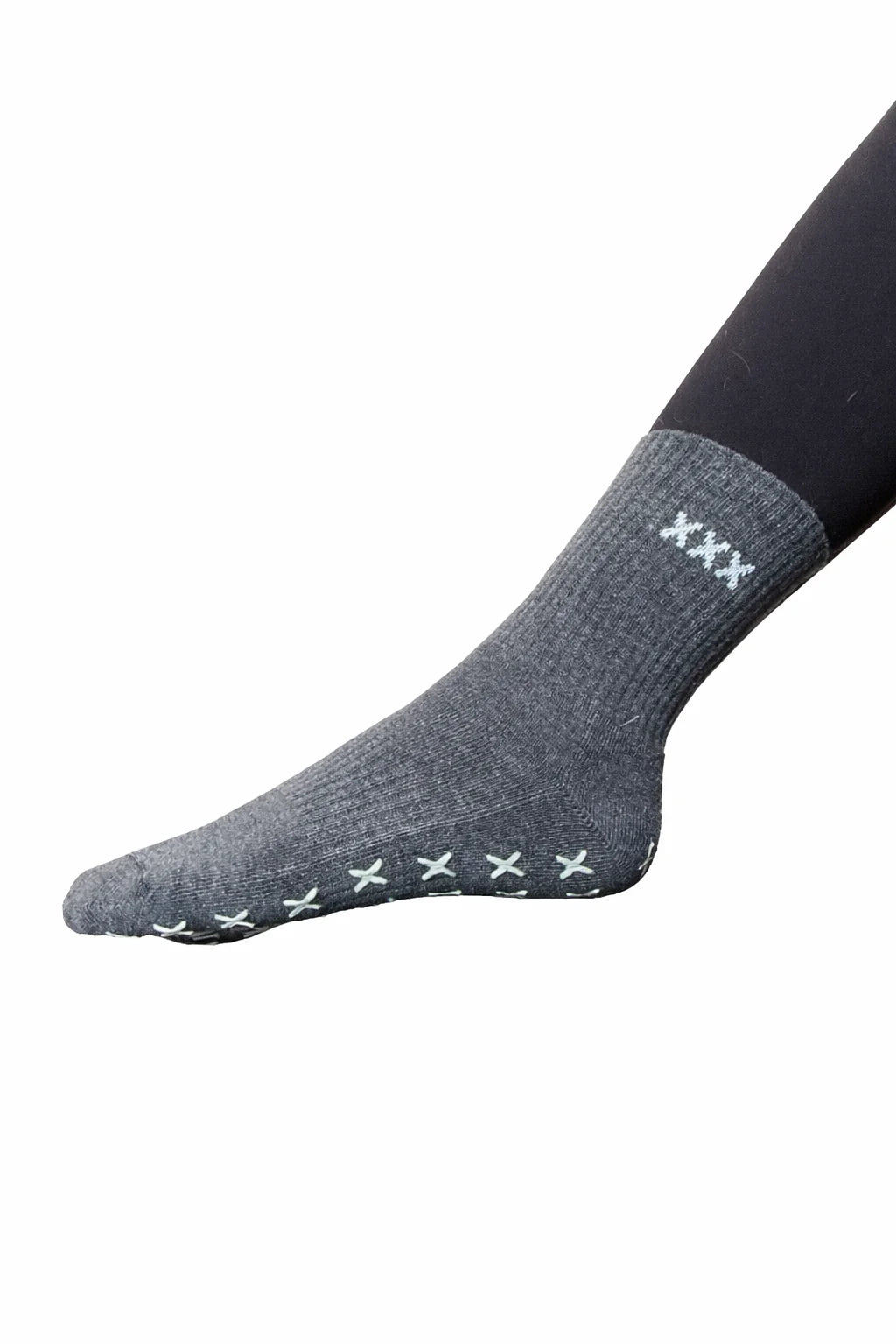 Grey classic mad grip socks - white grip
