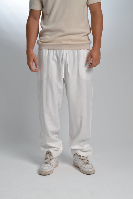 Men’s White Linen Pants