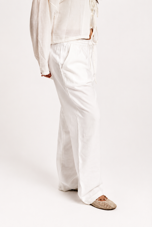 Women's White Linen Pants