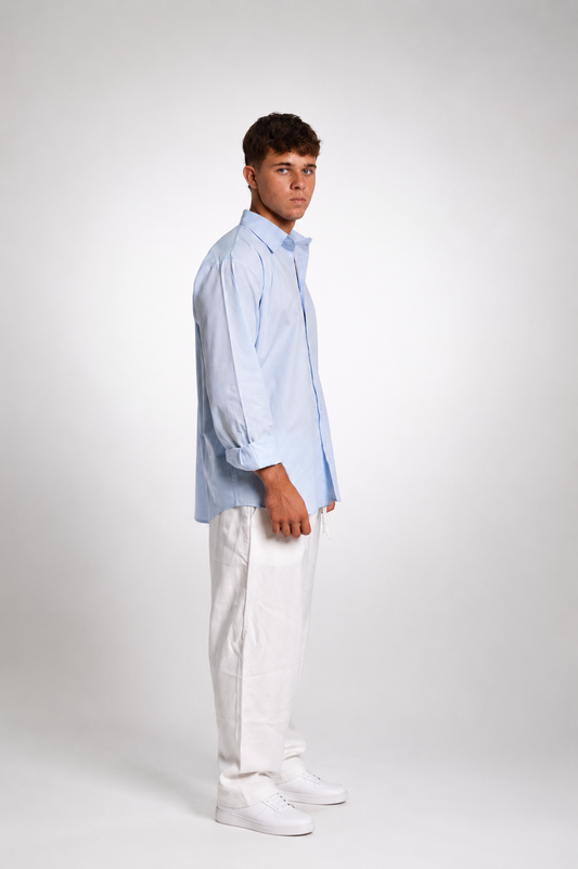 Men’s Baby Blue Linen Shirt