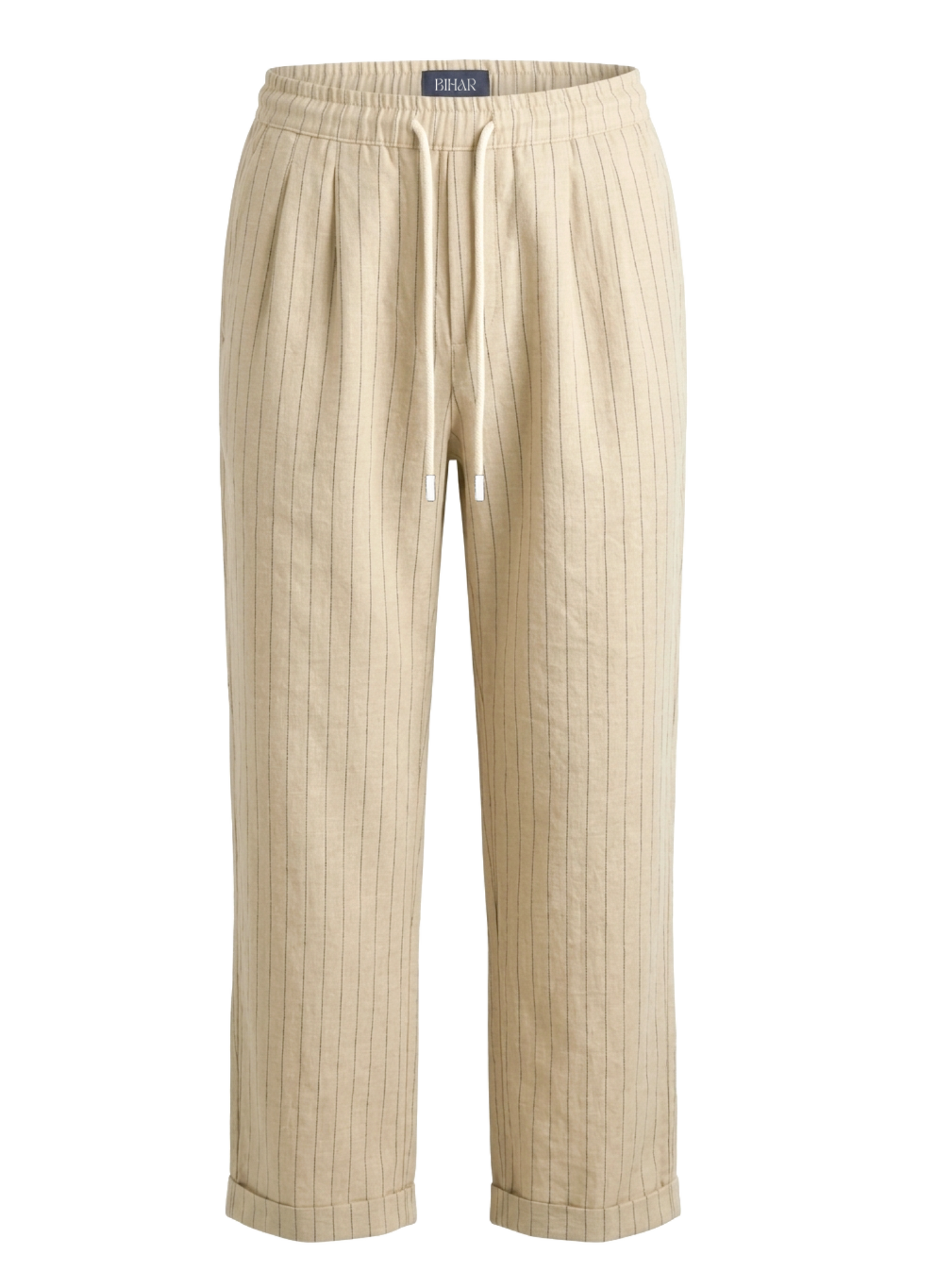 Sand Stripe Linen Trousers