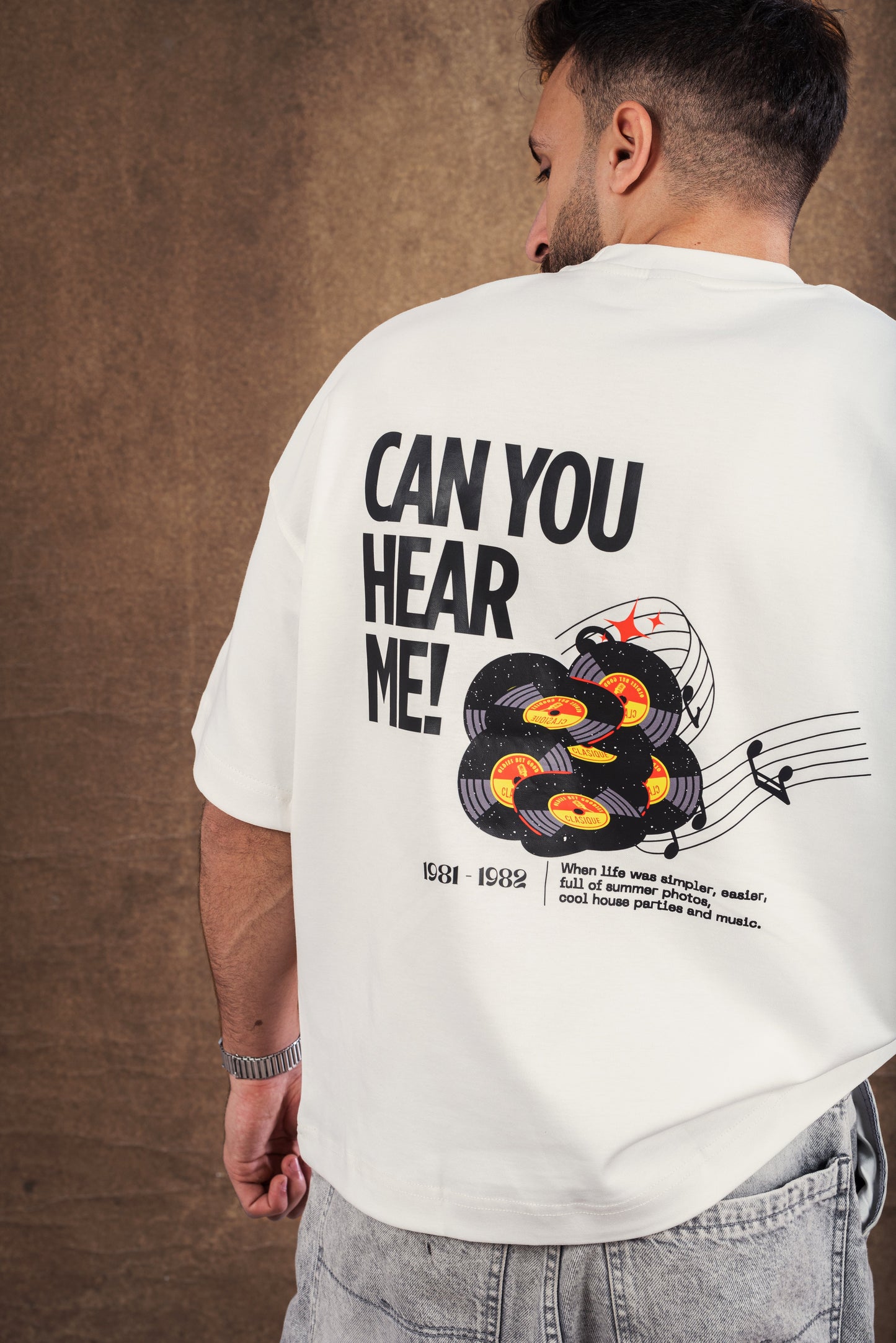 RW White Boxy-TEE "CAN YOU HEAR ME"