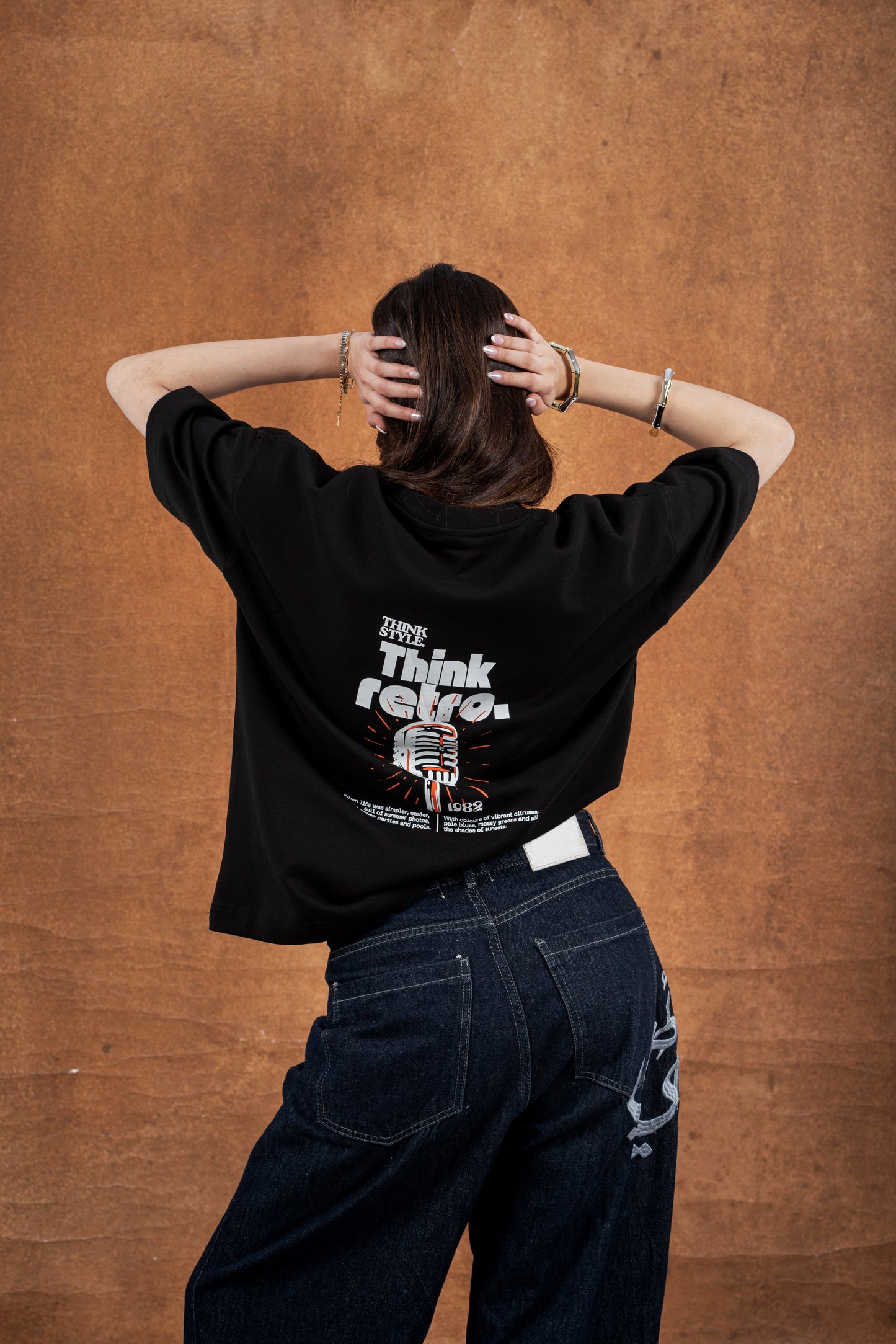 RW Black Boxy-TEE "THINK RETRO"