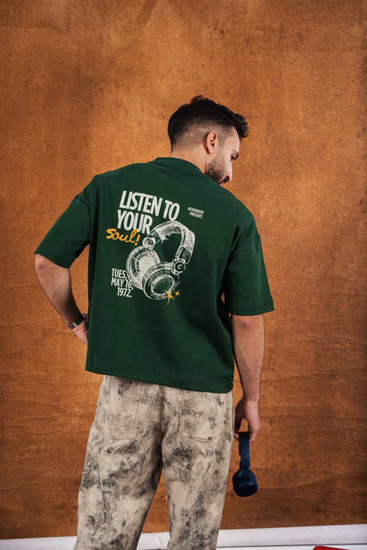 RW Green Boxy-TEE "LISTEN TO YOUR SOUL"