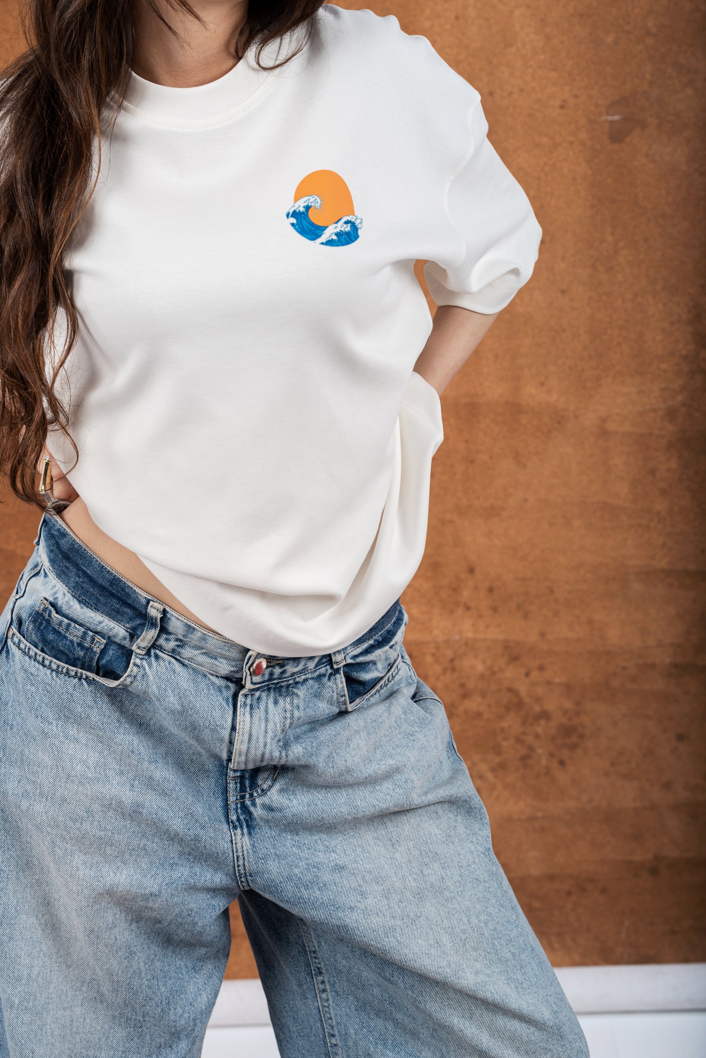 RW White Boxy-TEE "THINK RETRO"