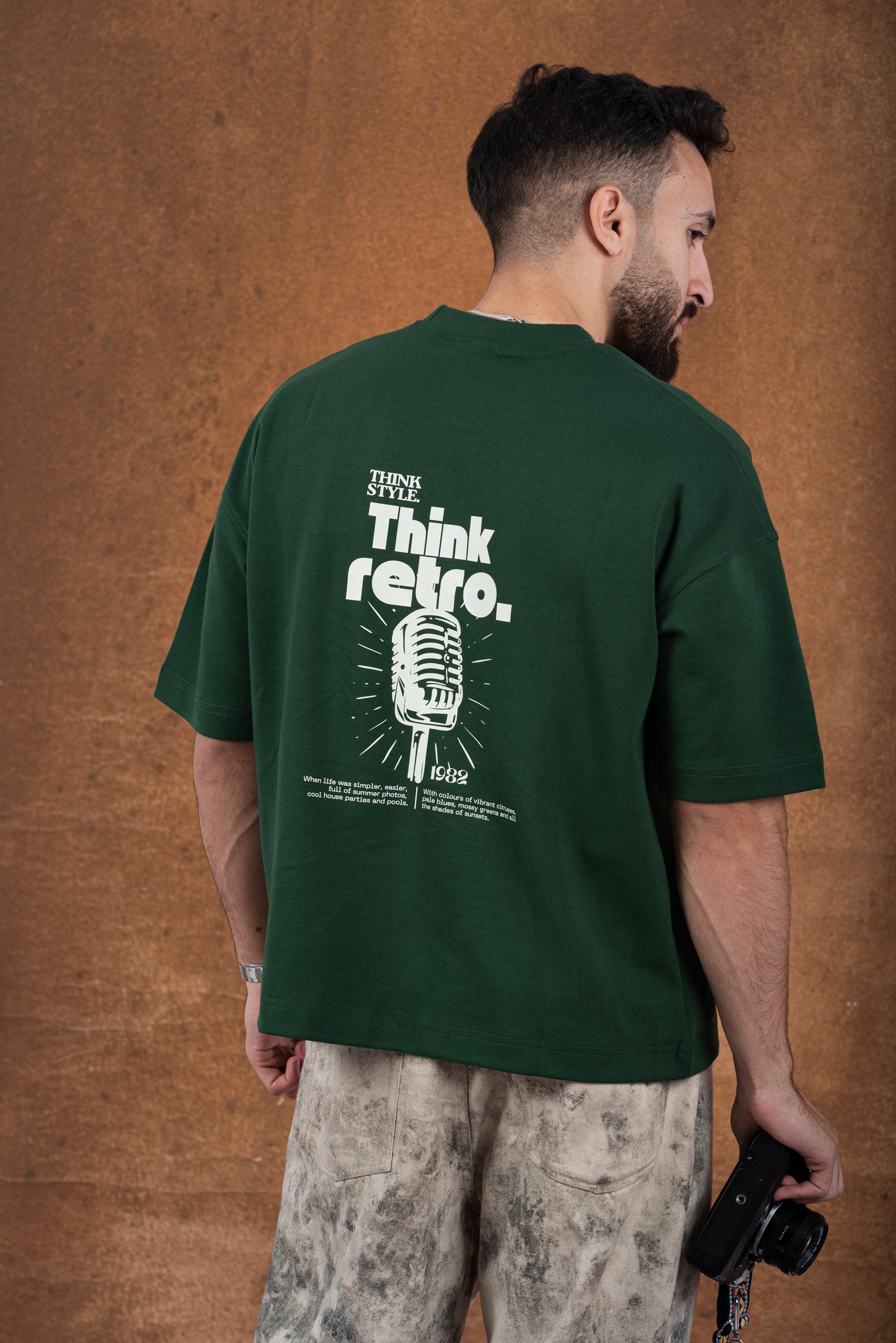 RW Green Boxy-TEE "THINK RETRO"