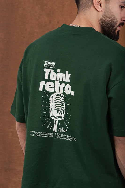 RW Green Boxy-TEE "THINK RETRO"