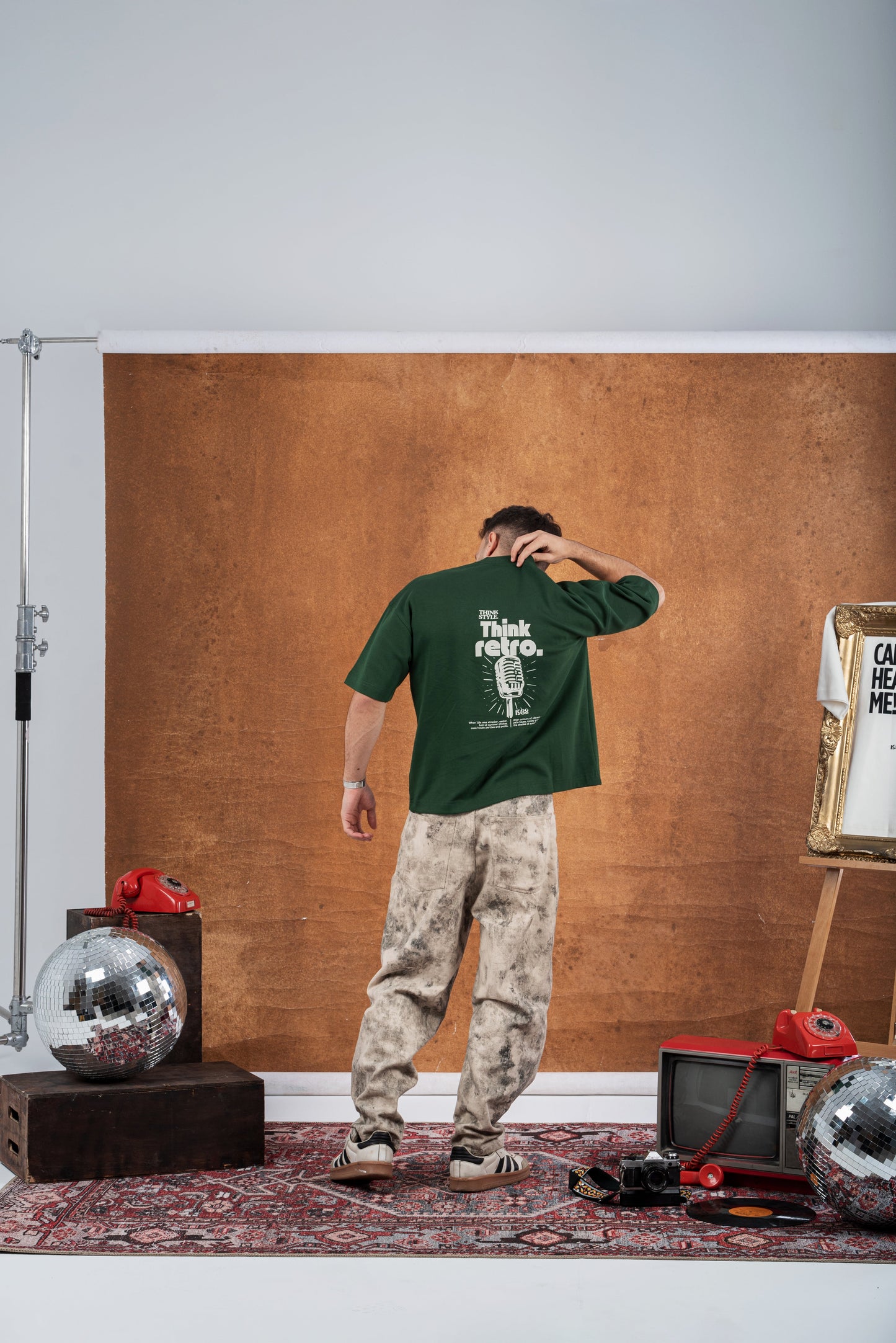 RW Green Boxy-TEE "THINK RETRO"