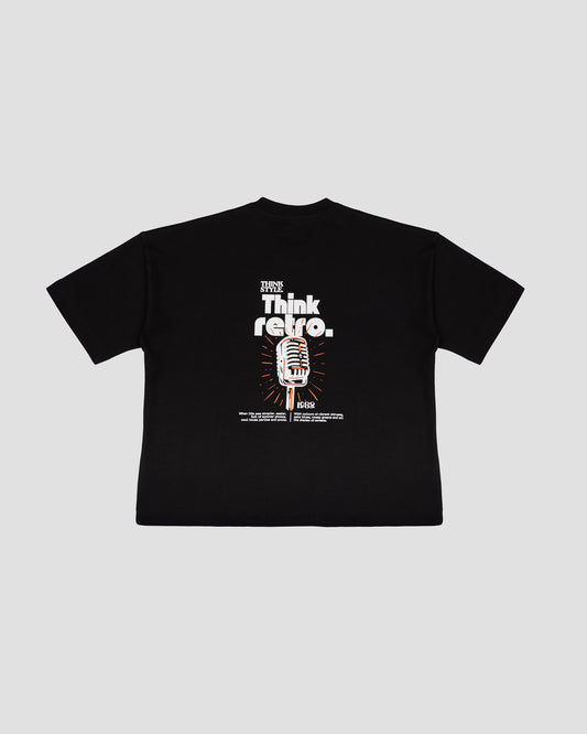 Black Boxy-TEE "THINK RETRO"