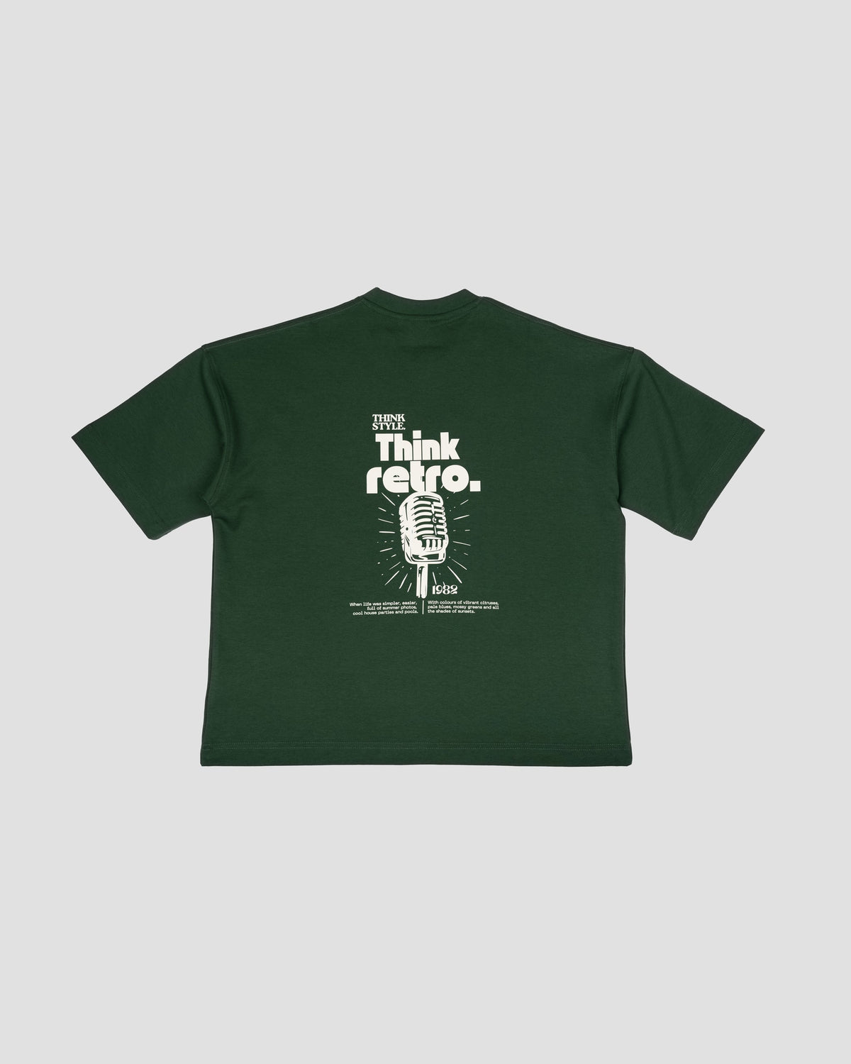 Green Boxy-TEE "THINK RETRO"