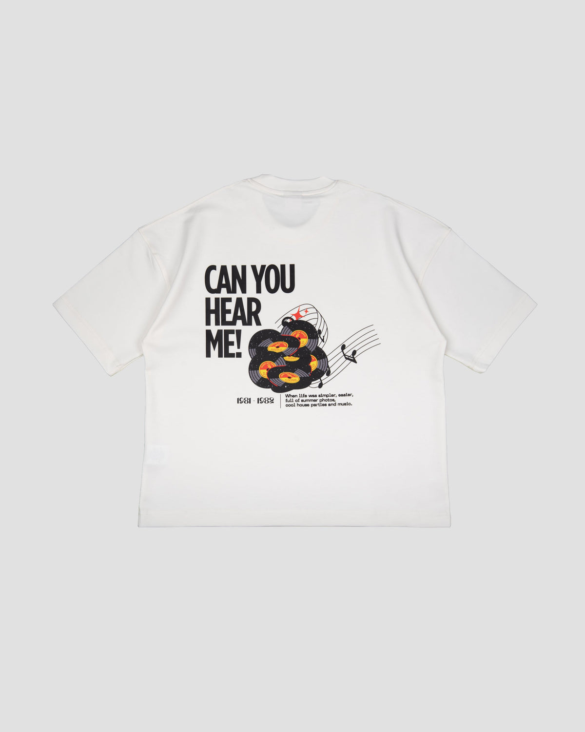 White Boxy-TEE "CAN YOU HEAR ME"