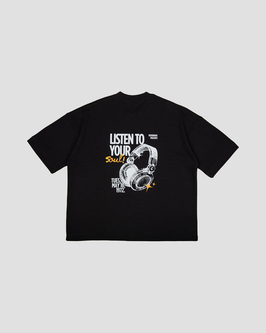 Black Boxy-TEE "LISTEN TO YOUR SOUL"