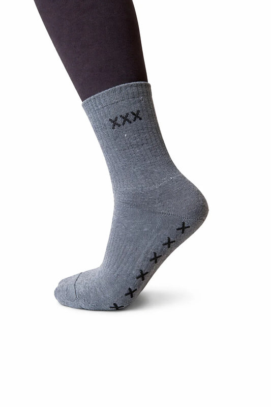 Grey classic mad grip socks- black grip