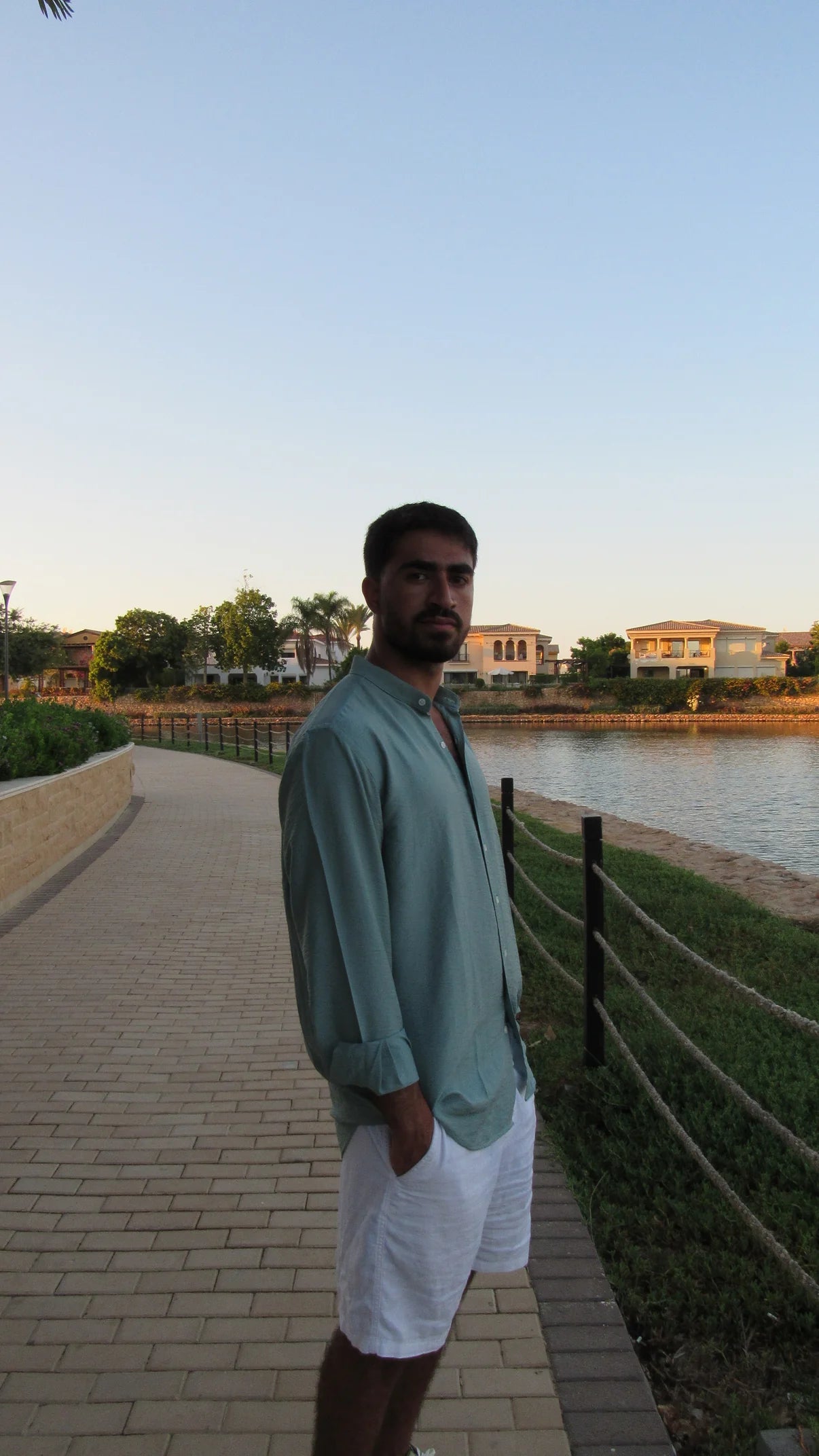 Linen Shirt In Mint Green
