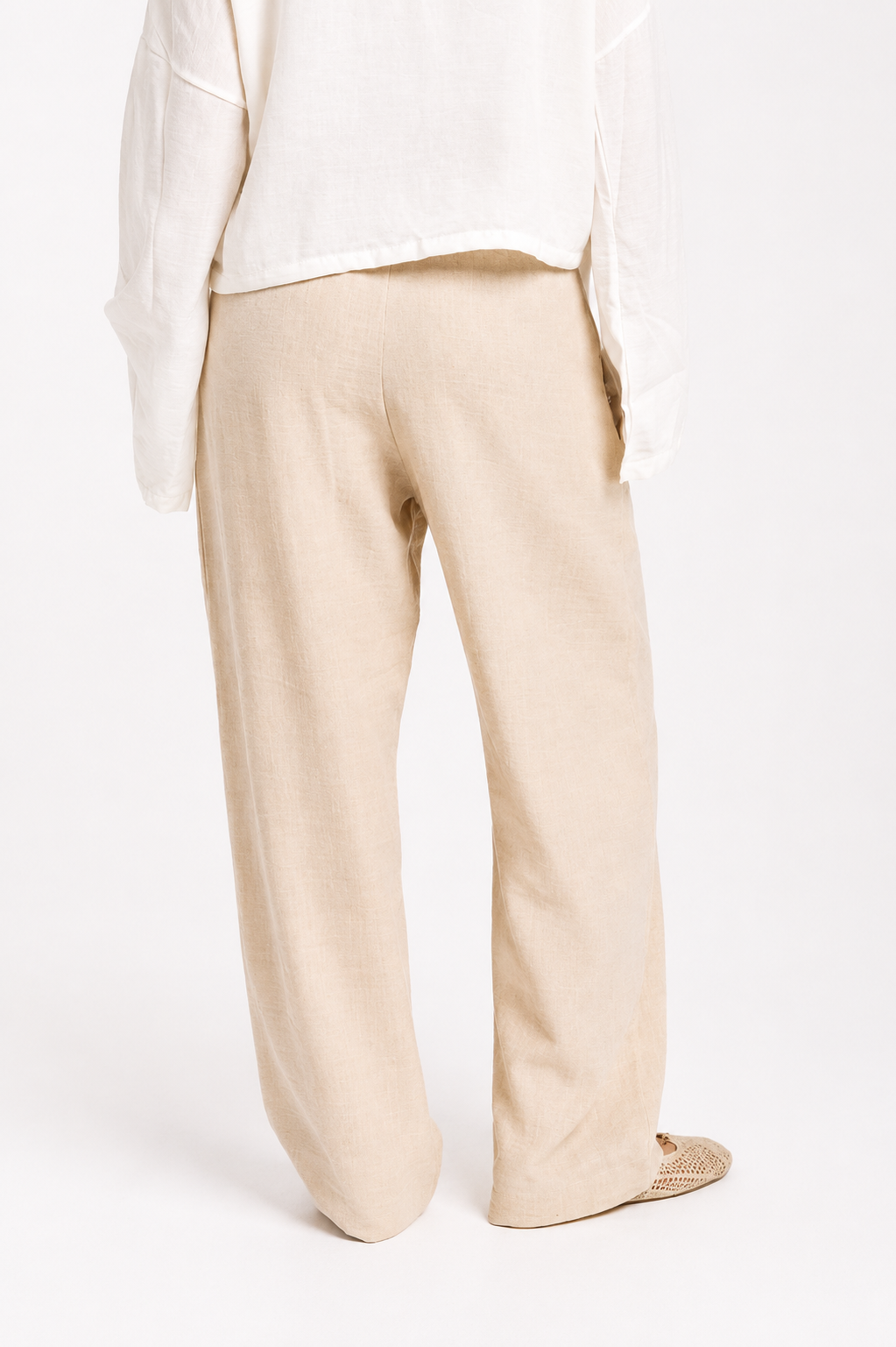 Women's Beige Linen Pants