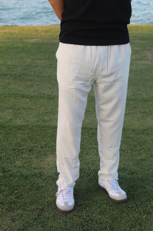 Linen pants in beige