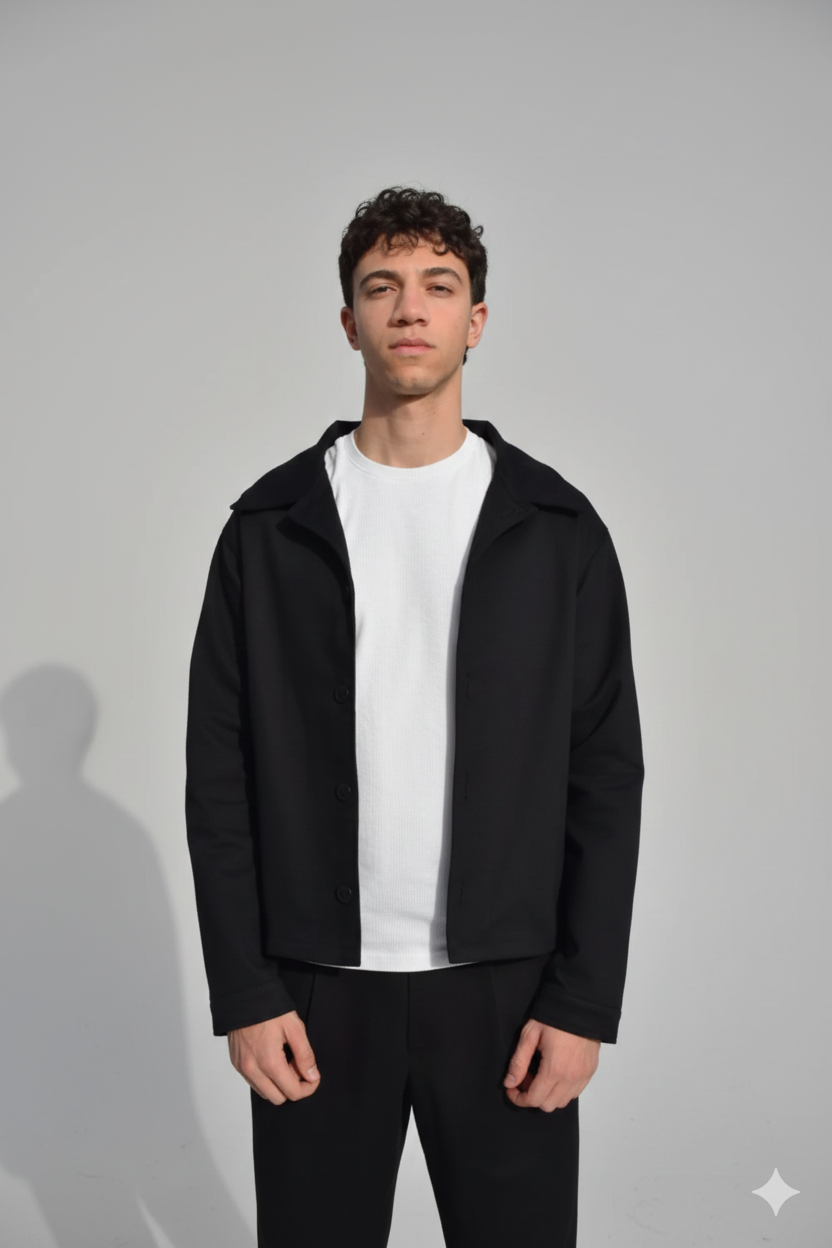 BLACK GABARDINE JACKET